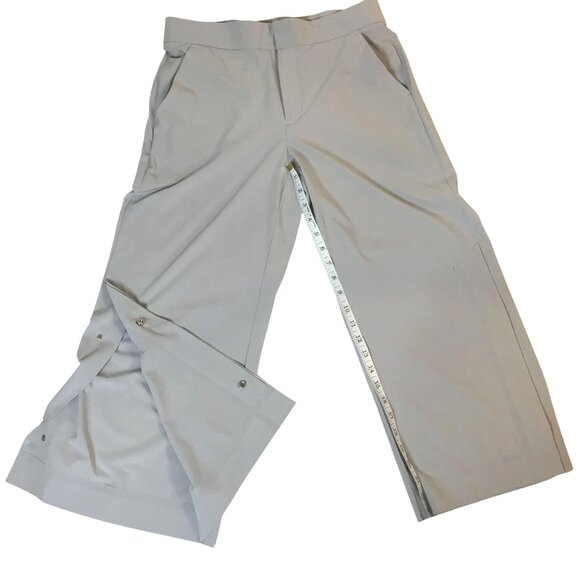 ATHLETA Gramercy Women's Wide Leg Button Track Travel Trouser Pants Gray Sz 4 - Picture 3 of 6